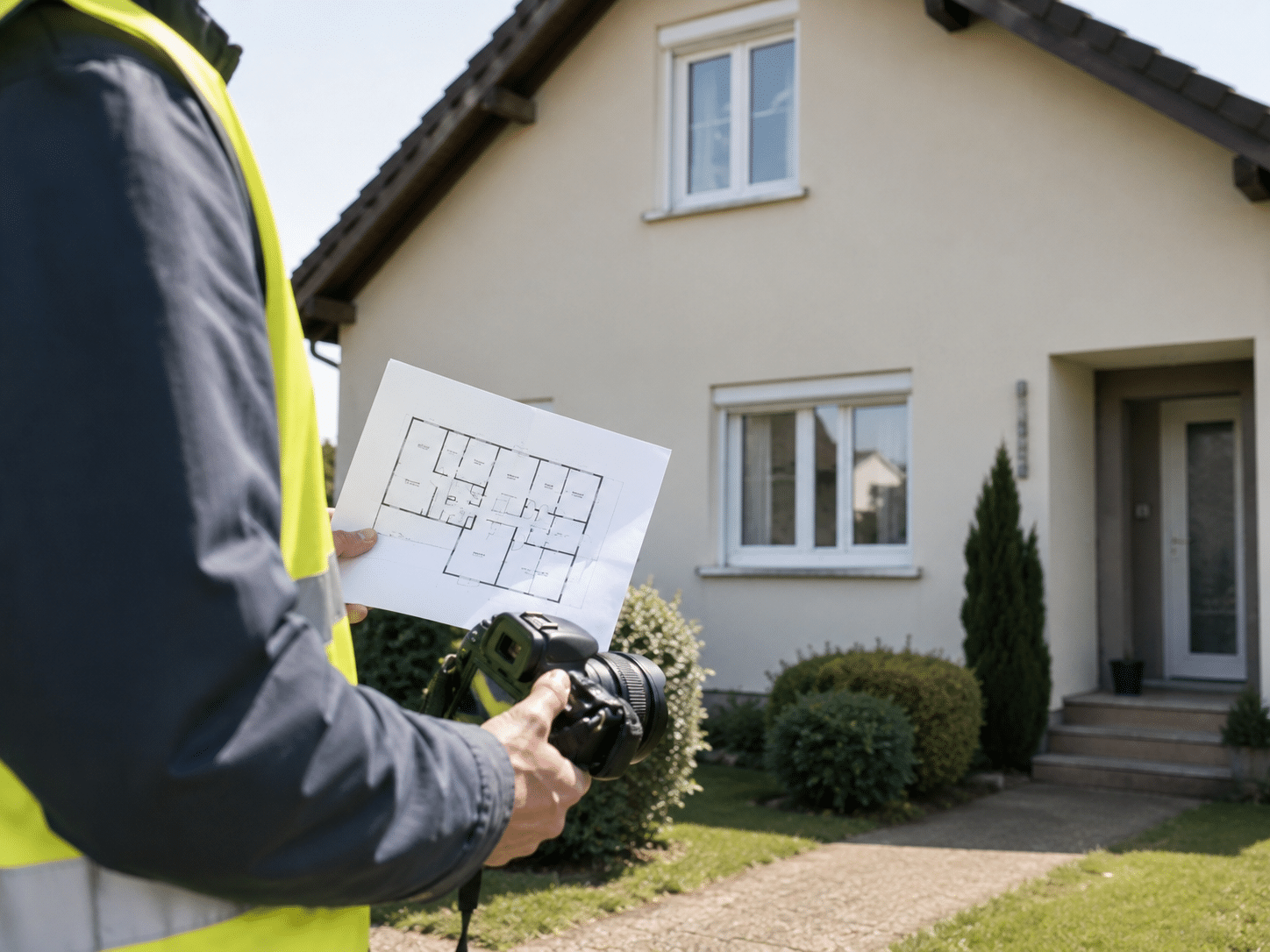 Expert en batiment realisant une expertise avant achat d'une maison