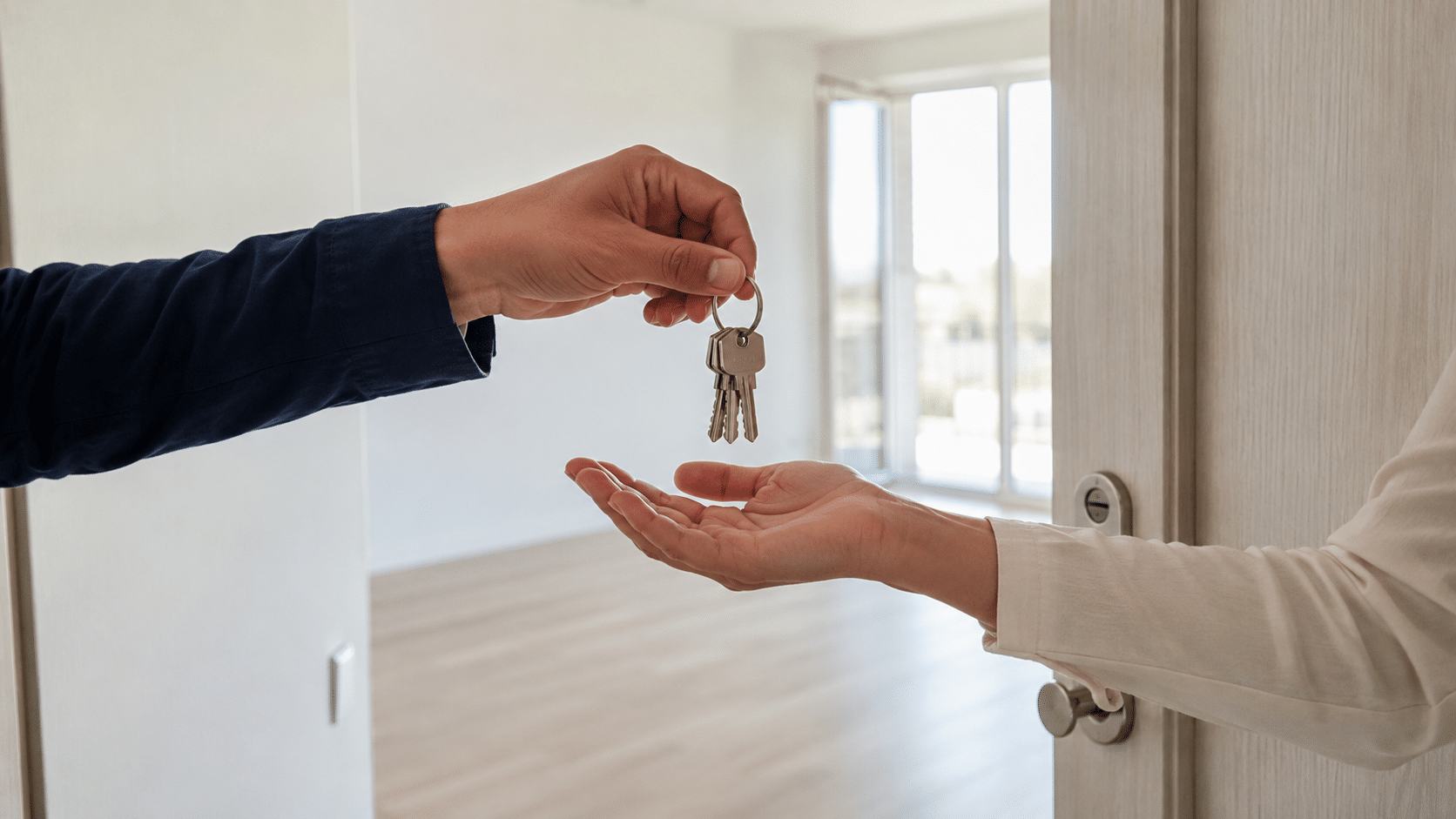 Remise des clés lors de la livraison d'un appartement neuf en VEFA.