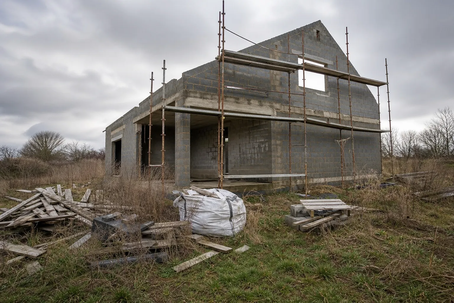 Ccmi abandon chantier — Chantier de construction de maison individuelle abandonné par le constructeur en CCMI