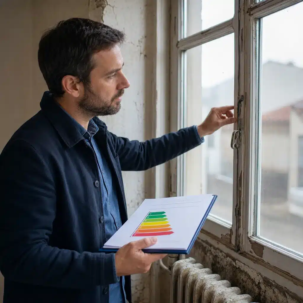 Expert évaluant un logement classé passoire thermique DPE F ou G avant achat
