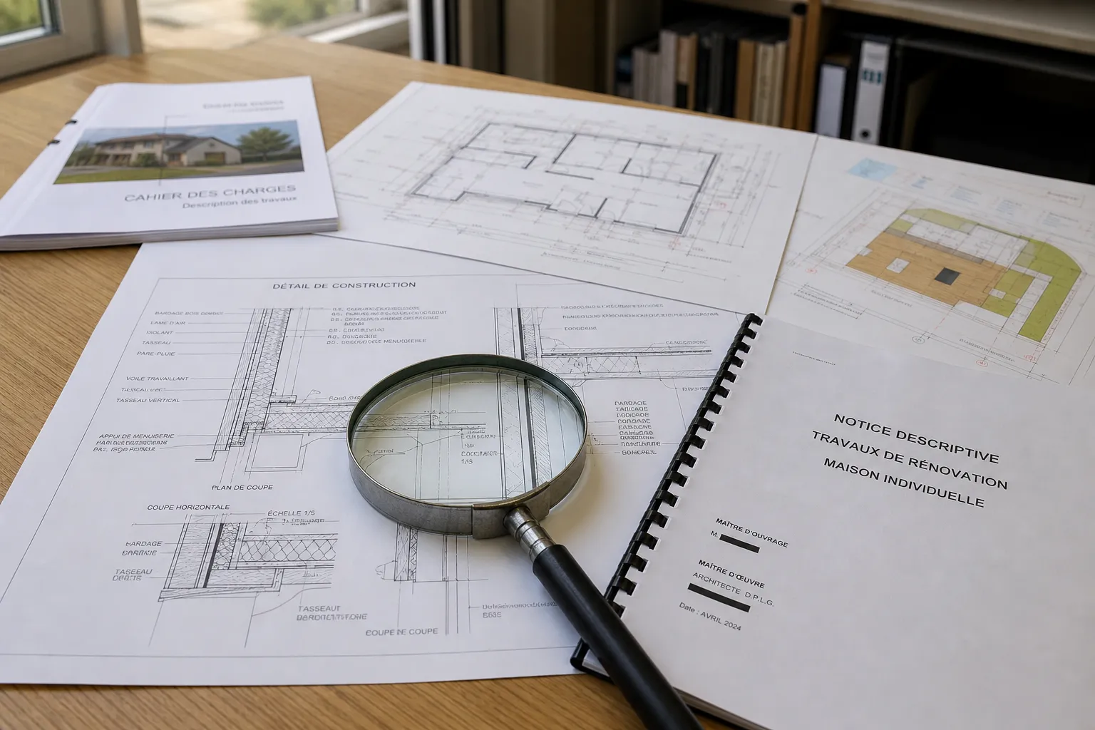 Plans et notice descriptive analyses pour qualifier une malfacon une non-conformite ou un desordre
