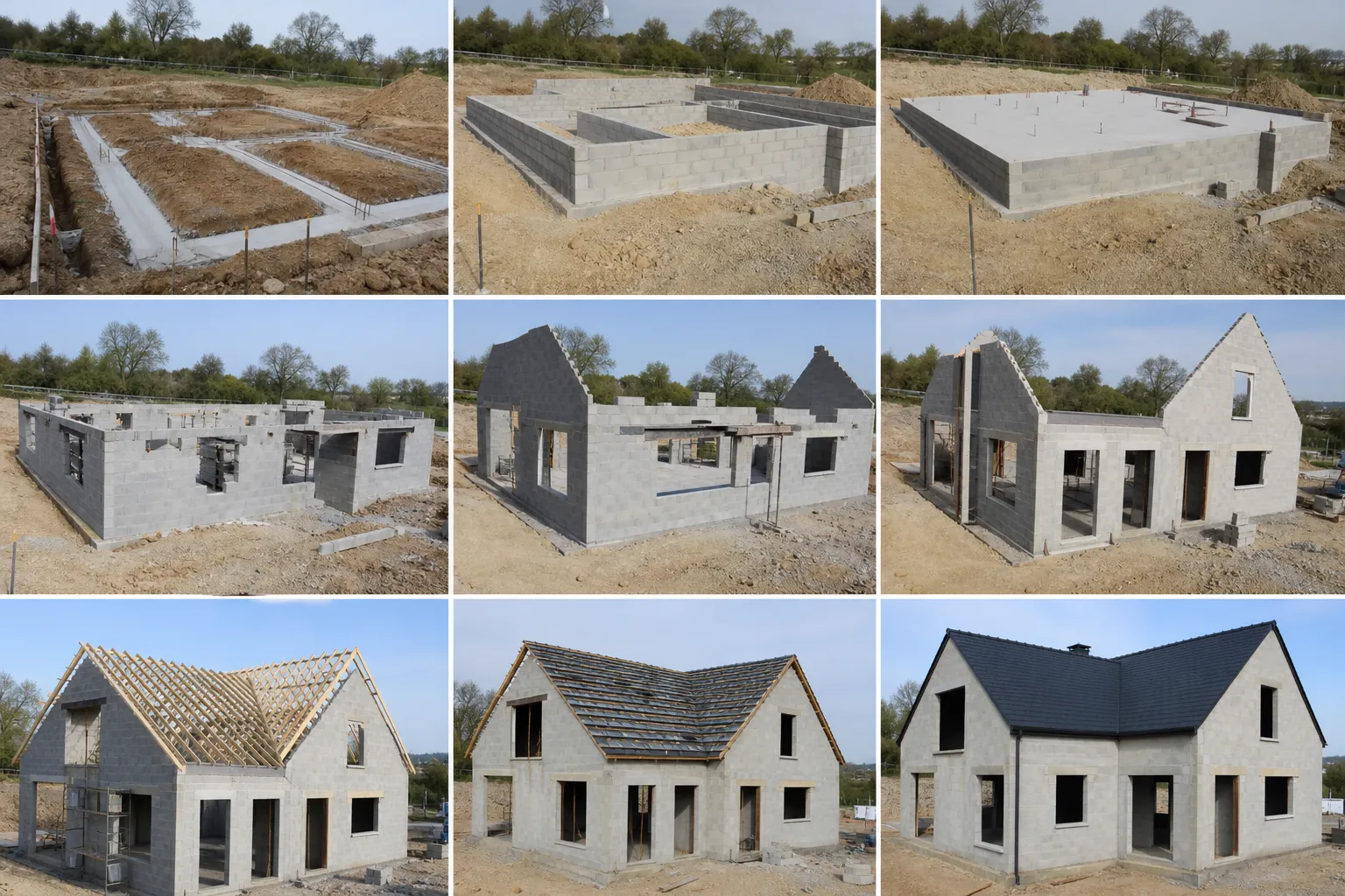 Ccmi appels — Étapes d'avancement d'un chantier illustrant l'échéancier des appels de fonds en CCMI