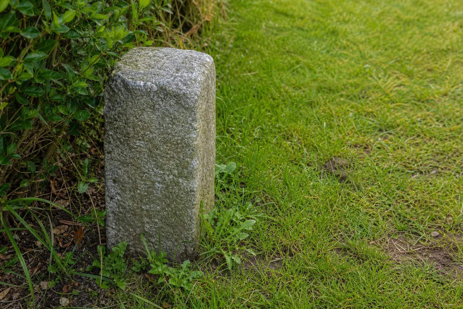 Bornage terrain pourquoi — Borne matérialisant le bornage d'un terrain
