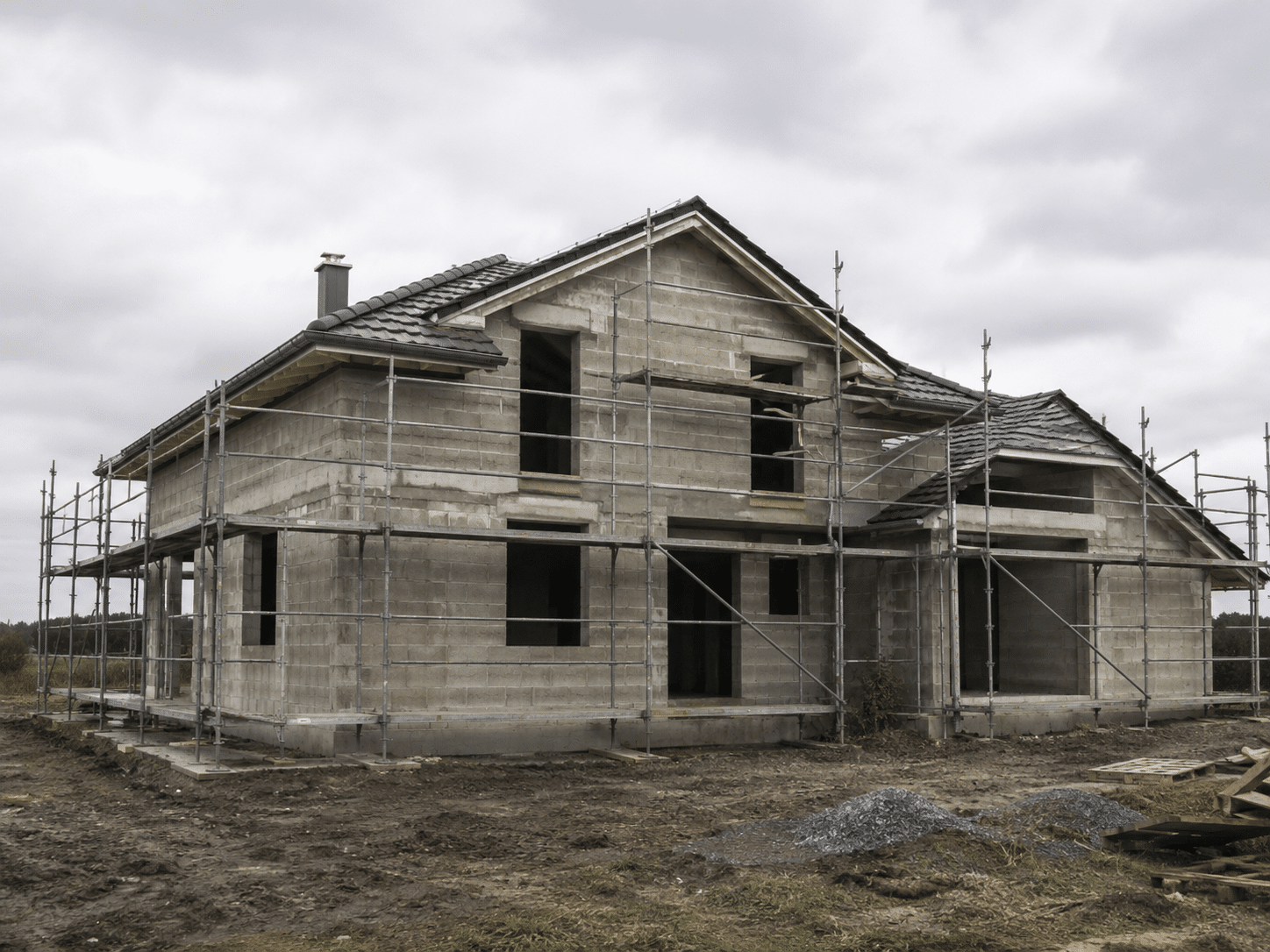Chantier de maison individuelle en retard de livraison
