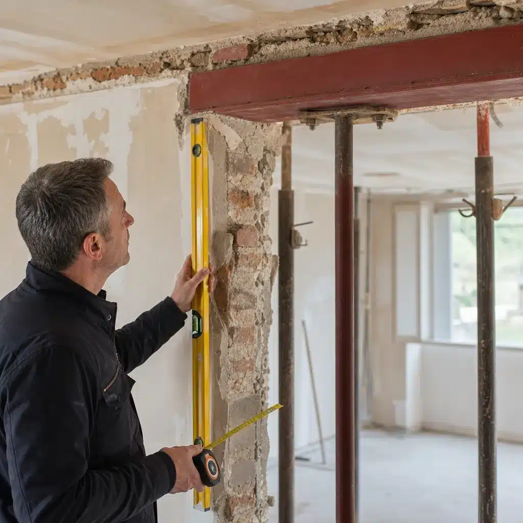 Expert structure étudiant un mur porteur avant la création d'une ouverture