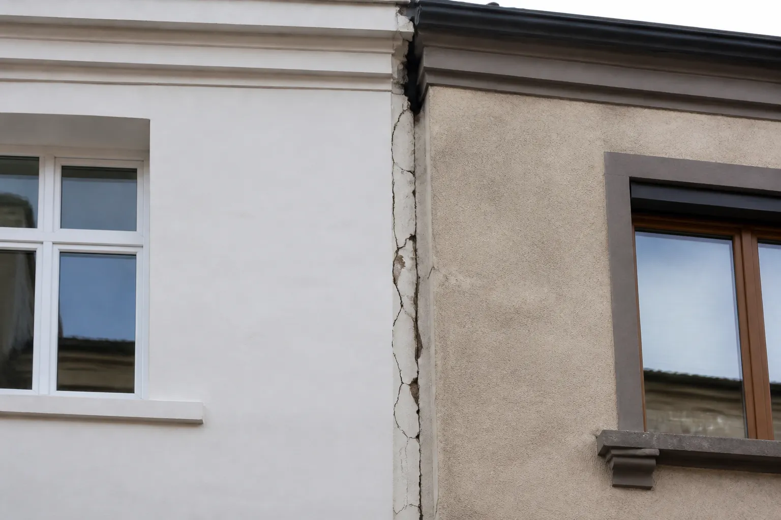 Fissures apres travaux — Fissure de façade apparue après les travaux du voisin