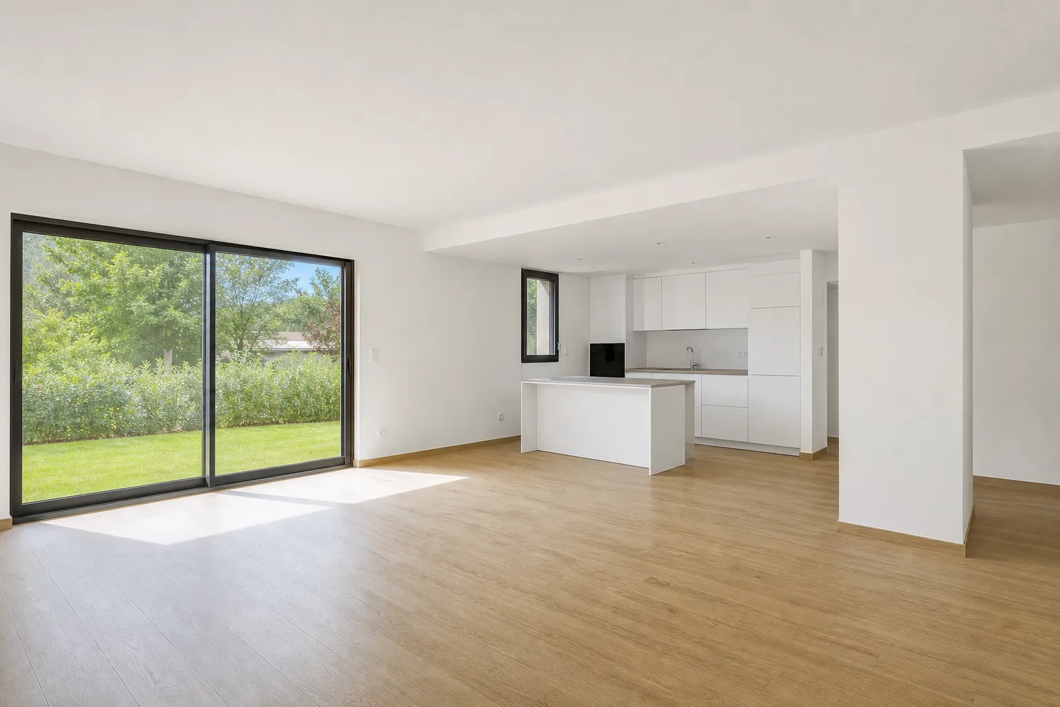 Ccmi garantie parfait — Intérieur lumineux d'une maison neuve illustrant la garantie de parfait achèvement en CCMI