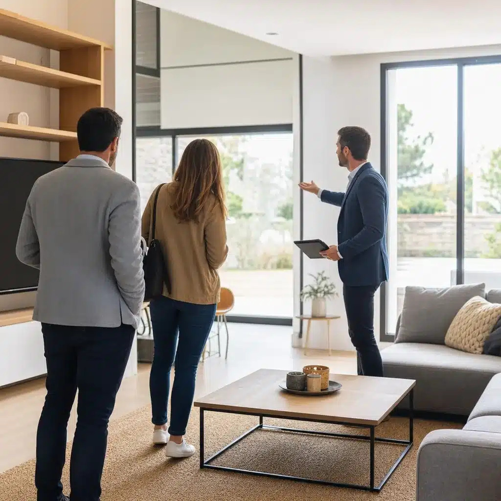 Visite d'un logement avec un agent immobilier avant achat