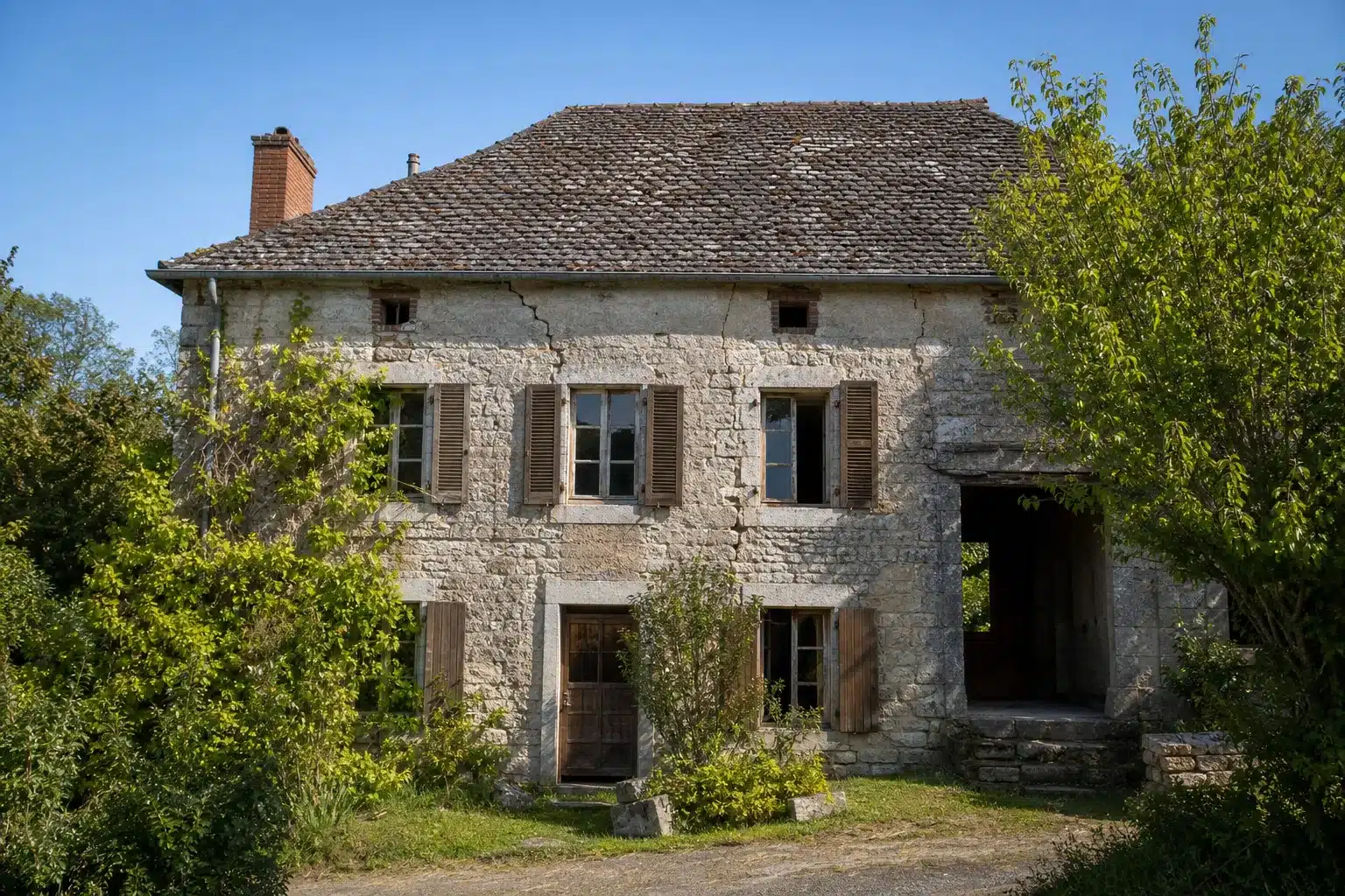 Maison ancienne à rénover dont un expert chiffre le budget travaux avant l'offre d'achat