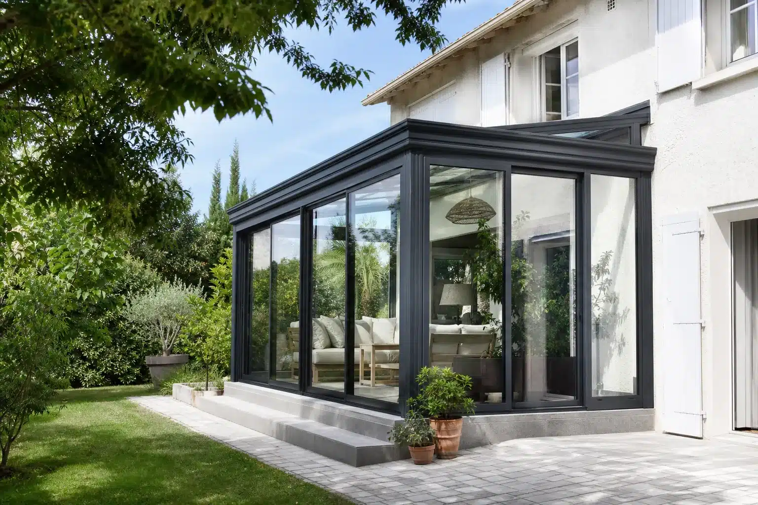 Véranda accolée à une maison, point de contrôle de conformité avant achat immobilier