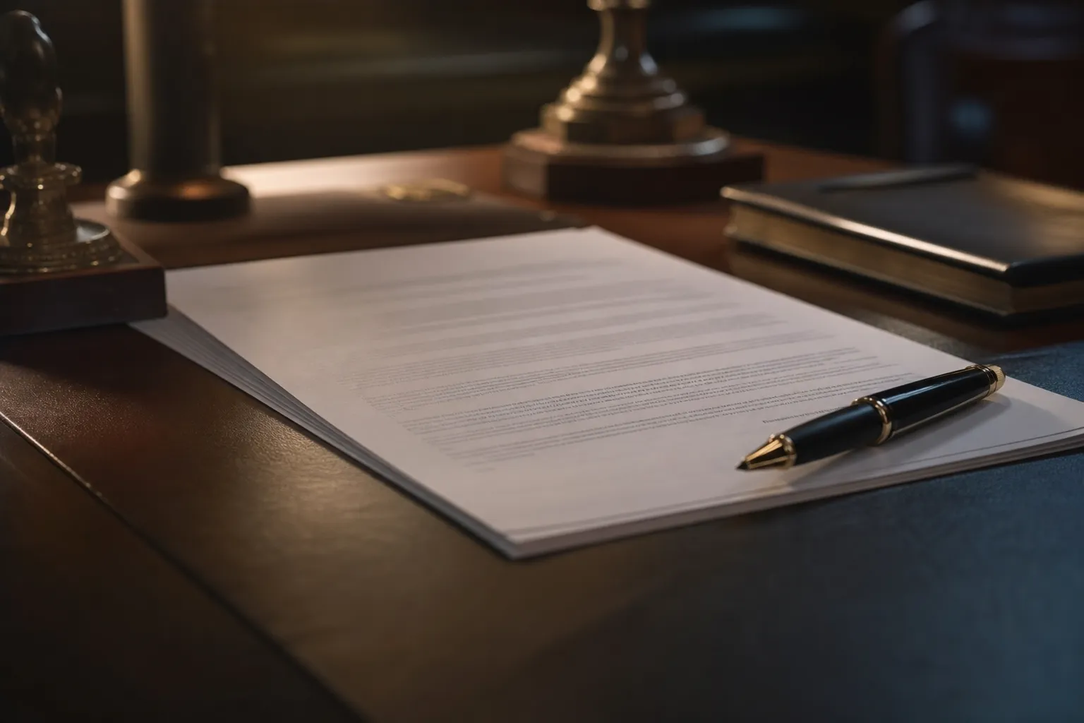 Ccmi resiliation contrat — Contrat de construction et stylo illustrant la résiliation d'un CCMI