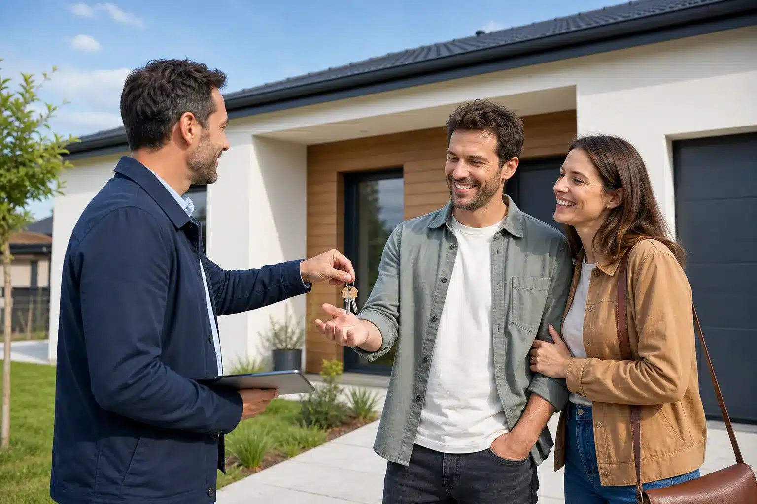 Expert Check my House accompagnant un couple lors de la reception d une maison neuve en CCMI
