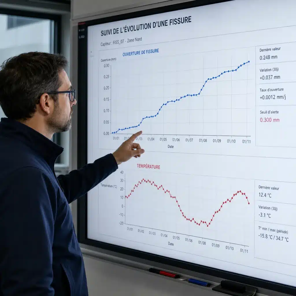 Analyse du graphique d evolution d une fissure dans le temps