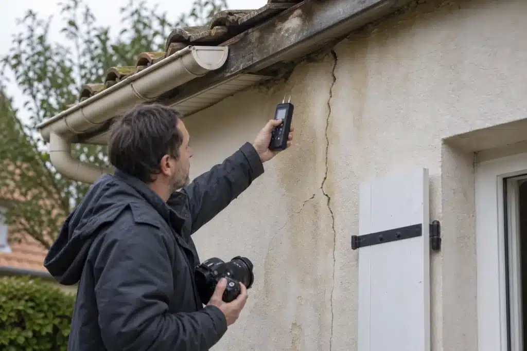 analyse cause sinistre infiltration fissure investigation expert batiment