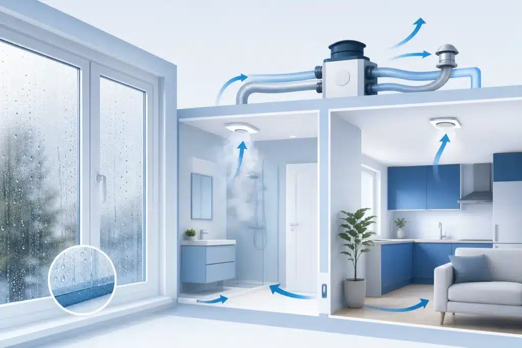 Condensation et ventilation dans un logement buee et VMC