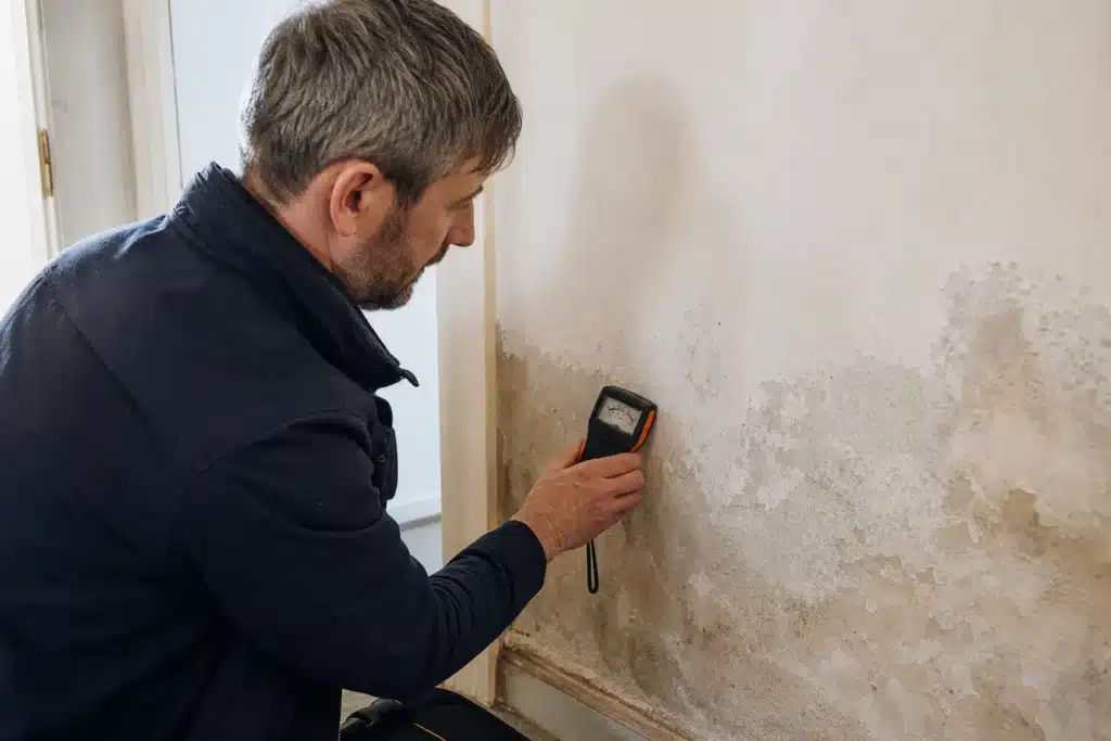expert mesurant lhumidite dun mur en contre-expertise