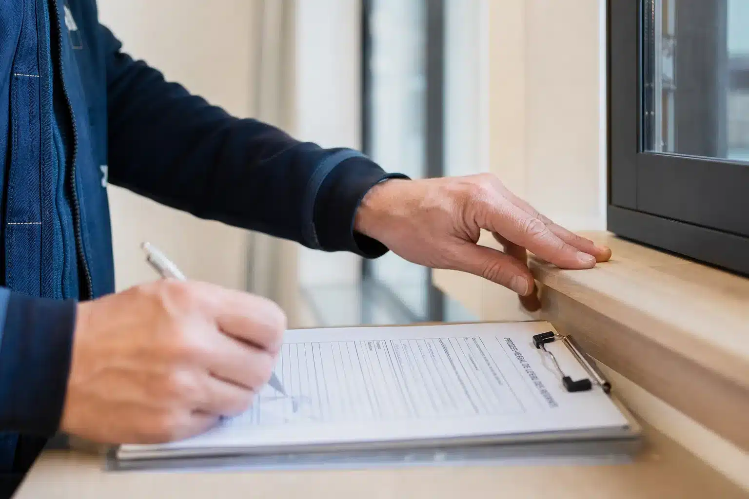 Expert verifiant les travaux de reprise et le proces-verbal de levee des reserves d'une maison neuve en CCMI