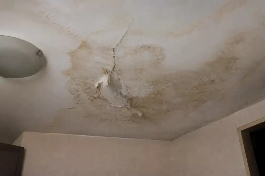 degat des eaux au plafond dun appartement