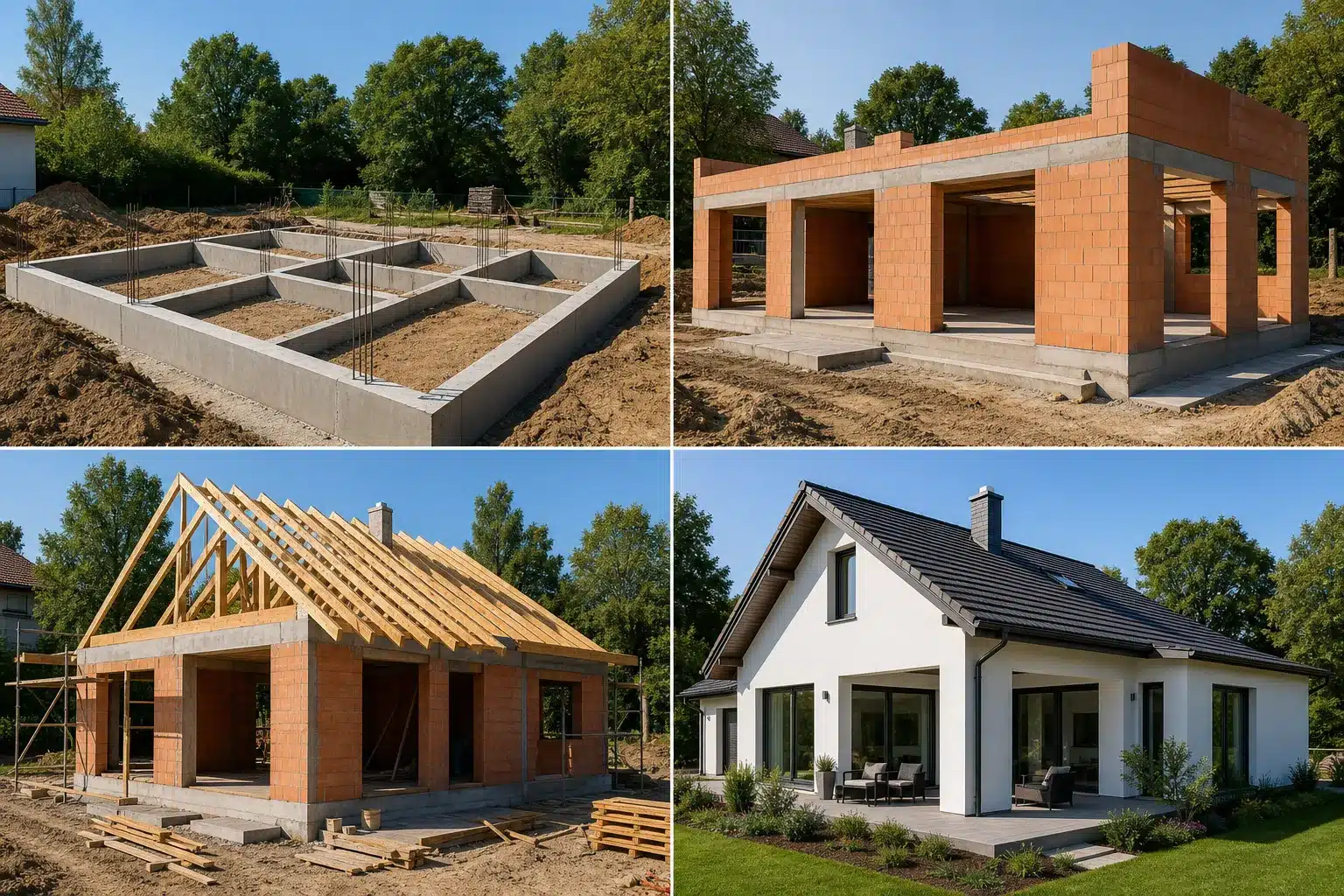 Stades d'avancement d'une maison en CCMI correspondant à l'échéancier des appels de fonds