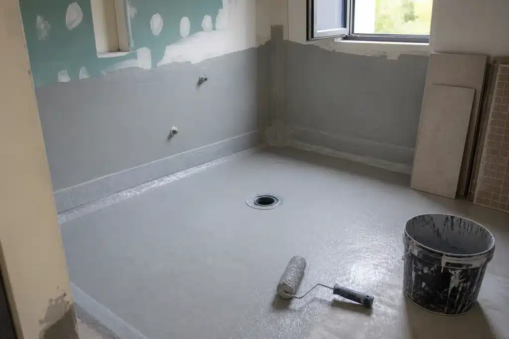 systeme d etancheite sous le carrelage d une salle d eau