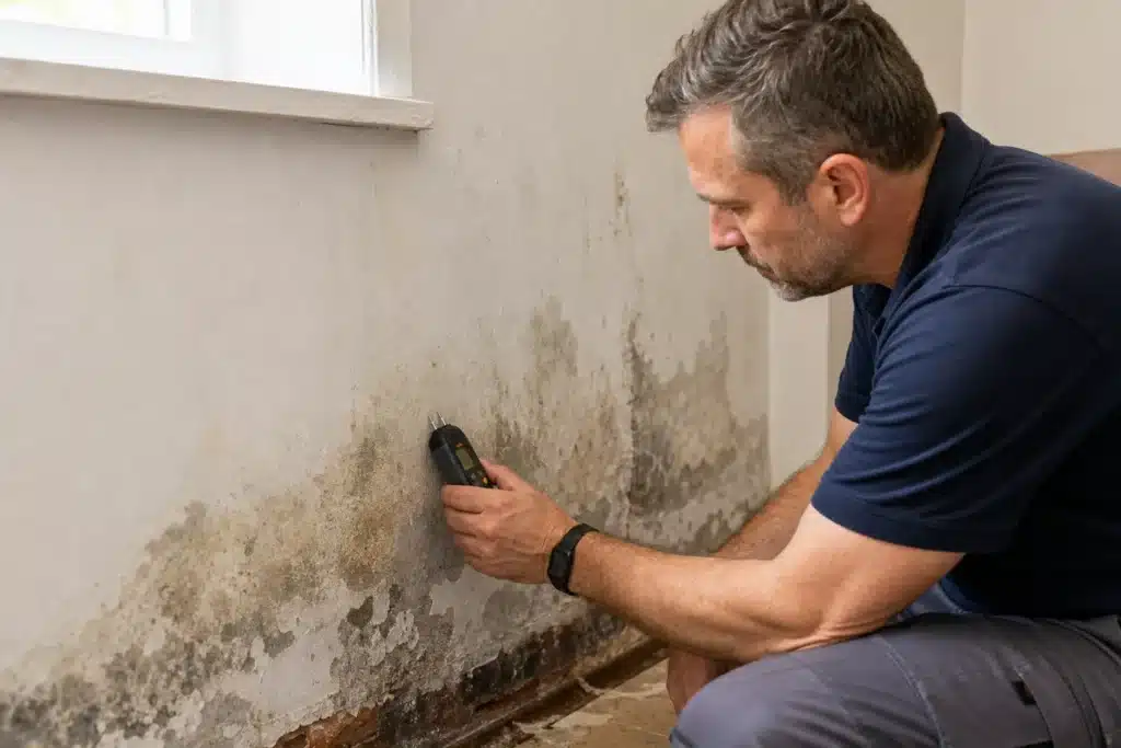 Mesure comparative d humidite sur un mur