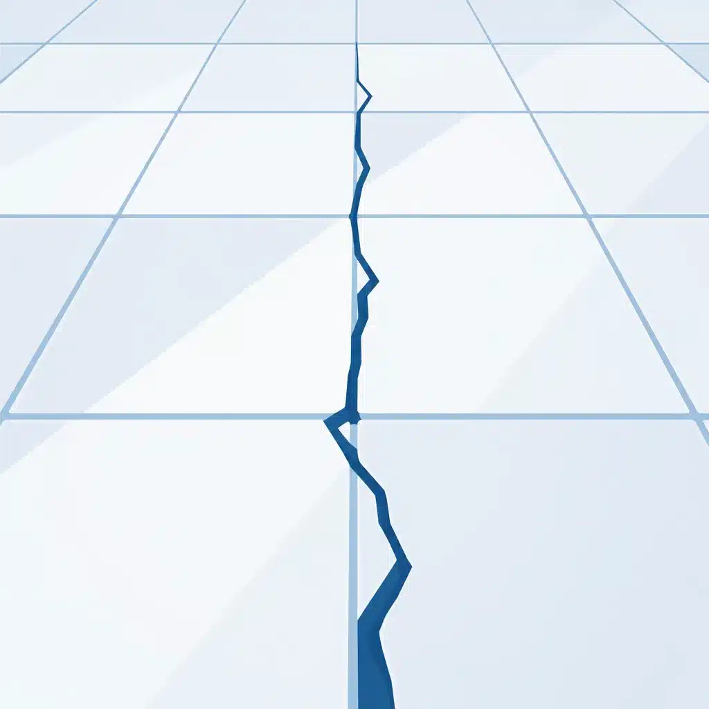 Fissure alignee sur plusieurs carreaux d un sol carrele