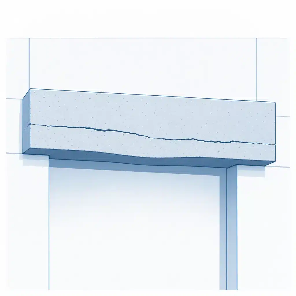 Fissure horizontale au dessus d un linteau en beton