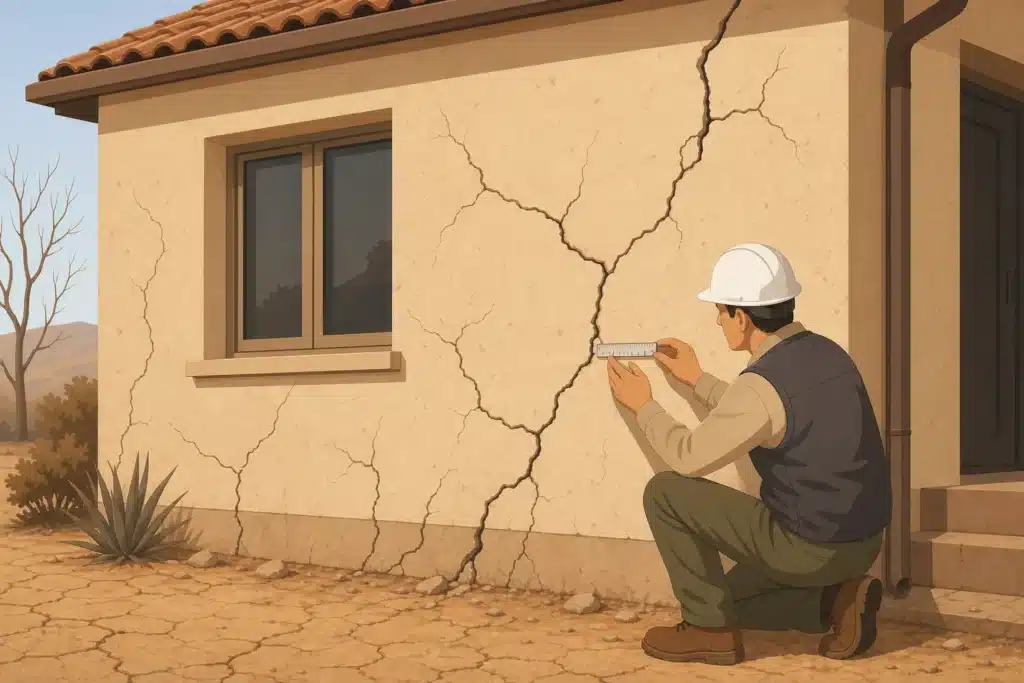fissures secheresse expertise batiment mouvement terrain