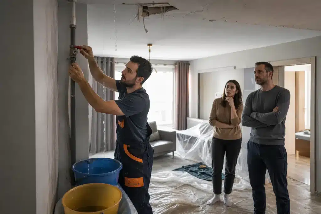 fuite active fermeture vanne mesure conservatoire expertise batiment