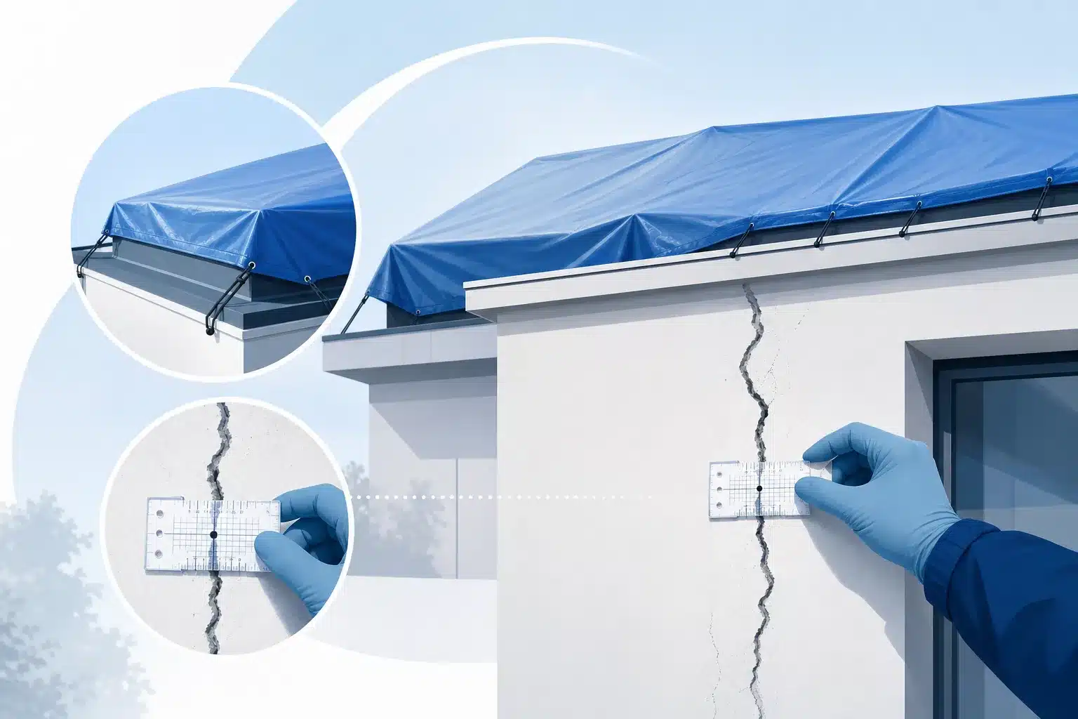 Protection provisoire d une infiltration et releve d une fissure