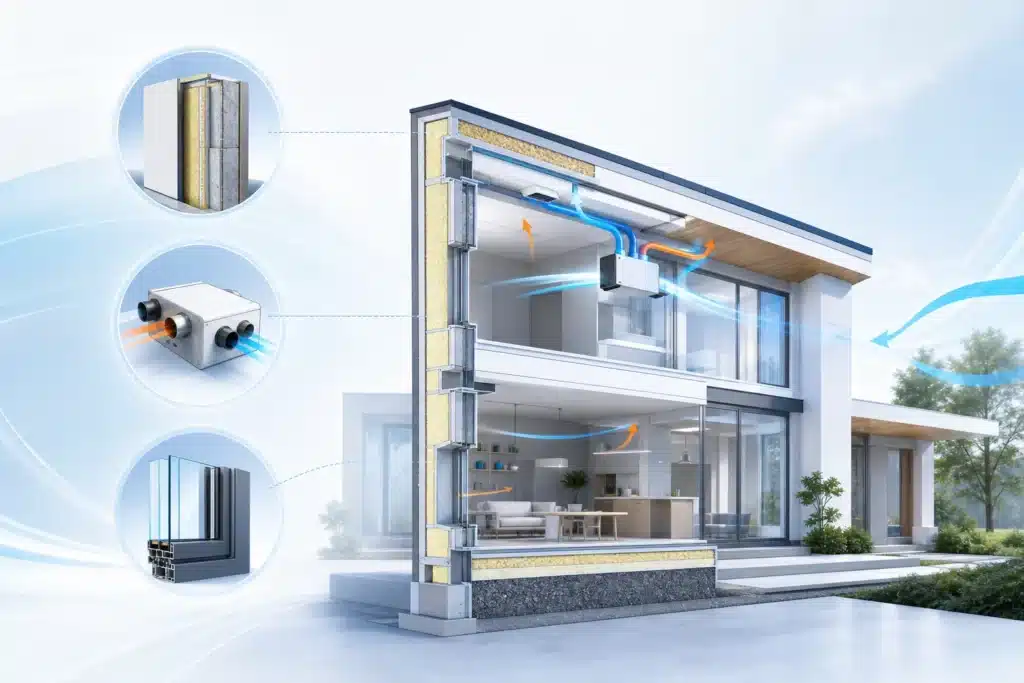 Illustration de l isolation thermique, de la ventilation et de la performance energetique d un batiment
