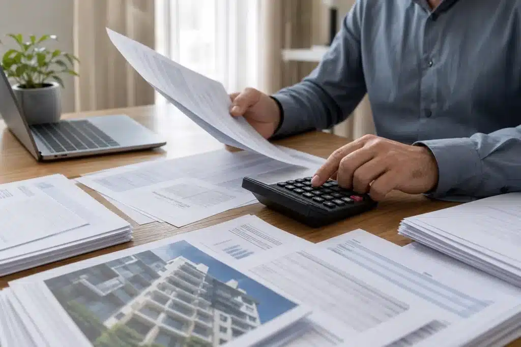 baux loyers et charges de copropriete examines sur un bureau