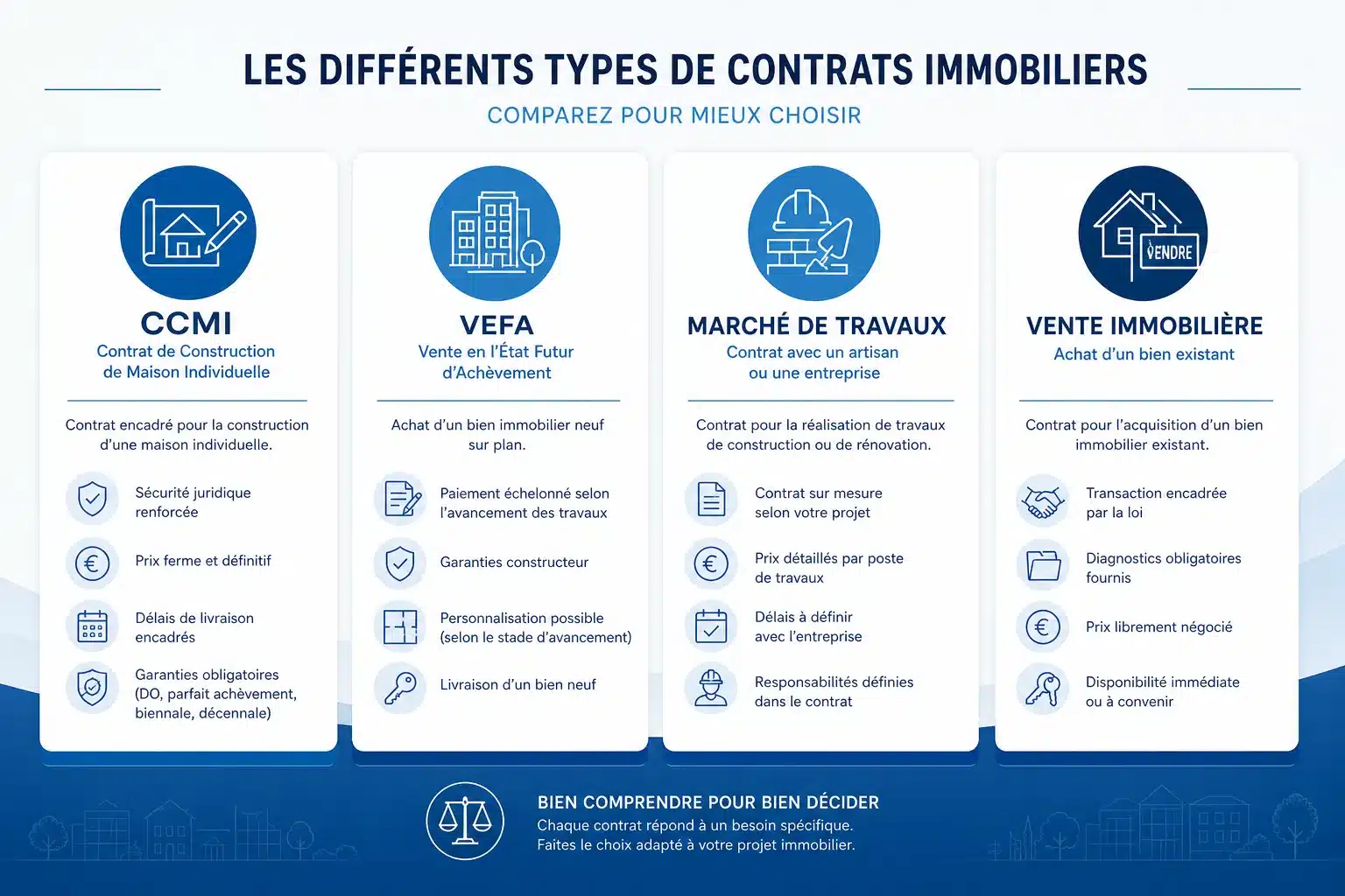 Comparaison des principaux regimes contractuels applicables aux defauts de construction