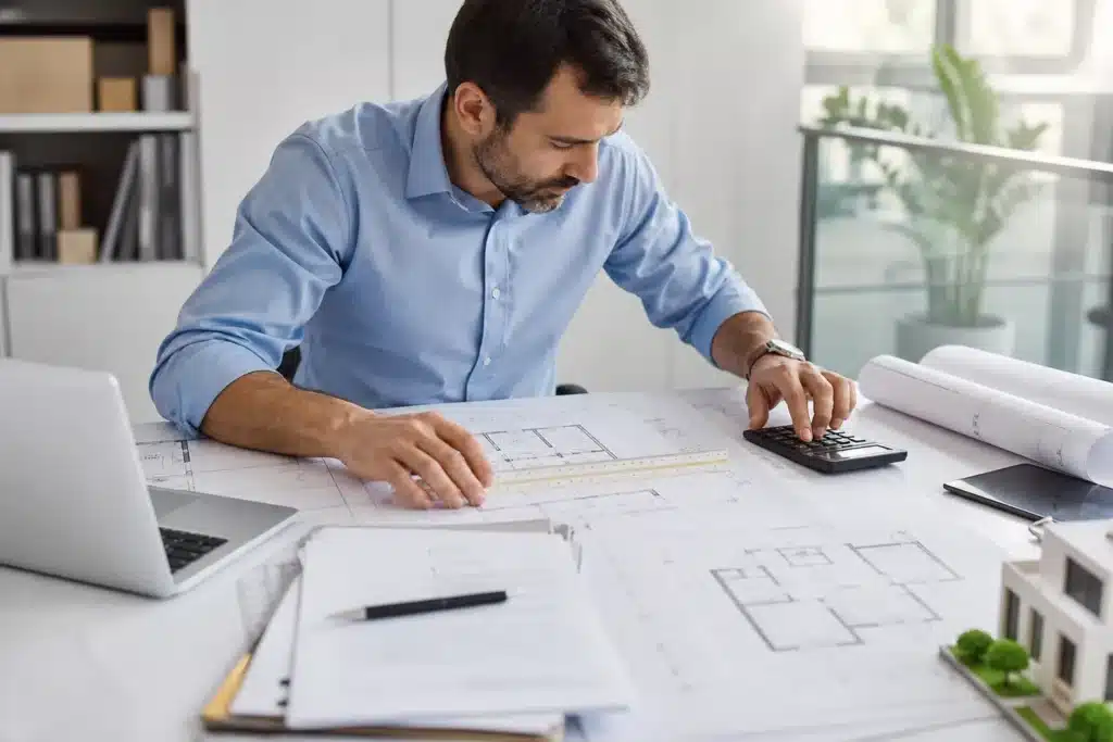 Calcul de la surface de plancher sur un plan pour un permis de construire