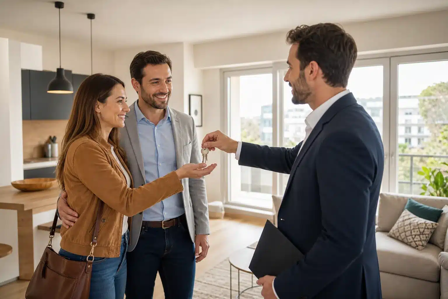 Remise des clés d'un appartement neuf lors de la livraison VEFA