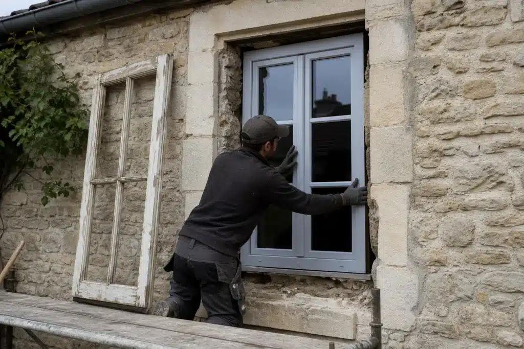 remplacement d une fenetre modifiant l aspect exterieur d une facade