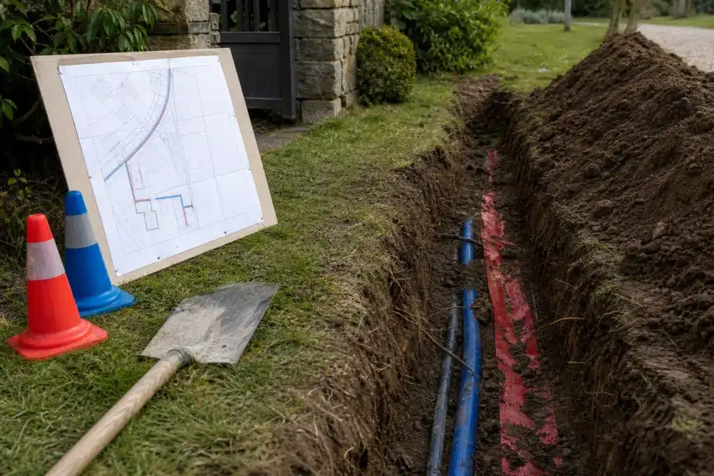 Plans de reseaux enterres et servitudes du terrain