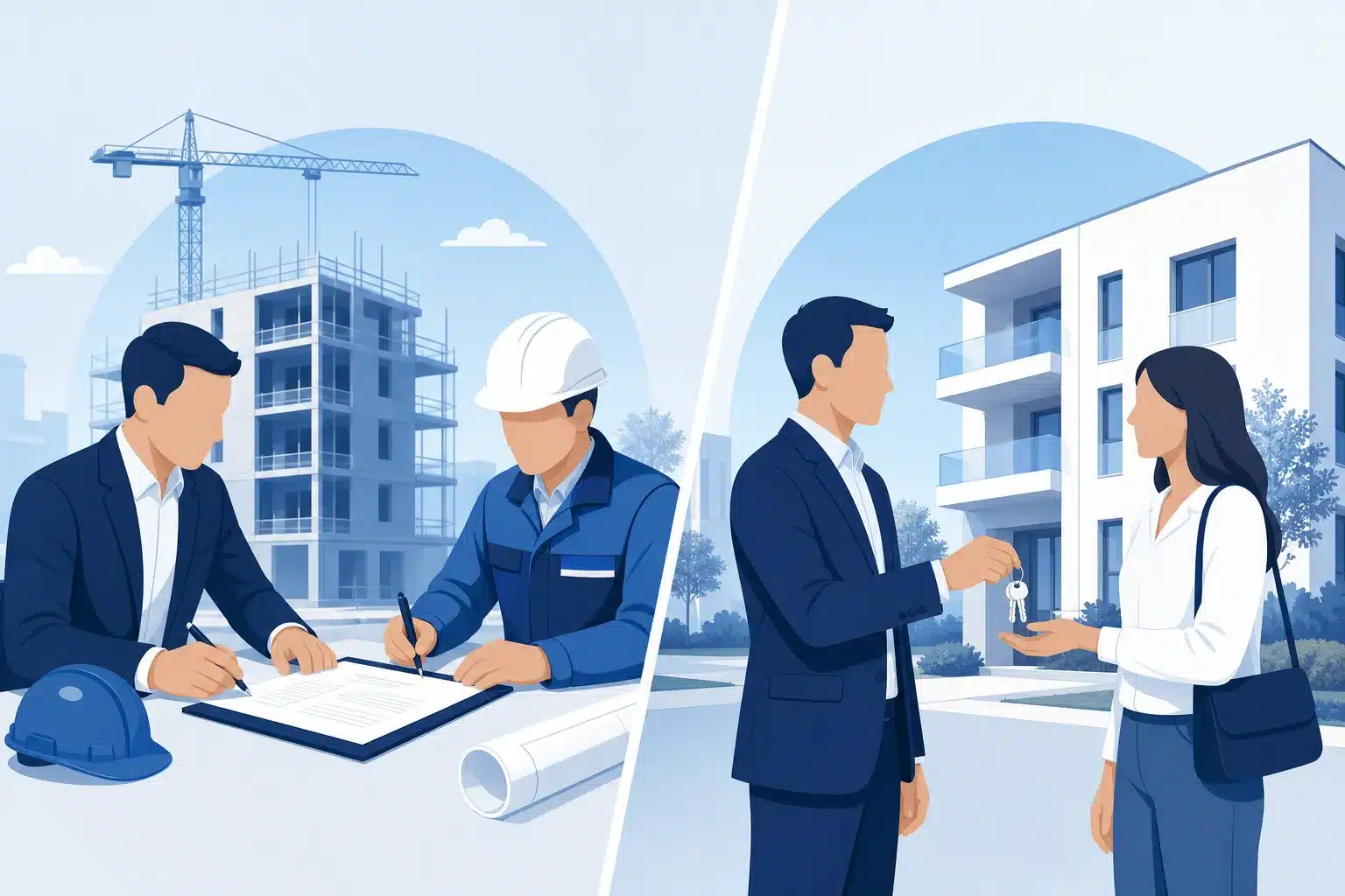 Comparaison entre la reception des travaux et la livraison d un logement neuf en VEFA
