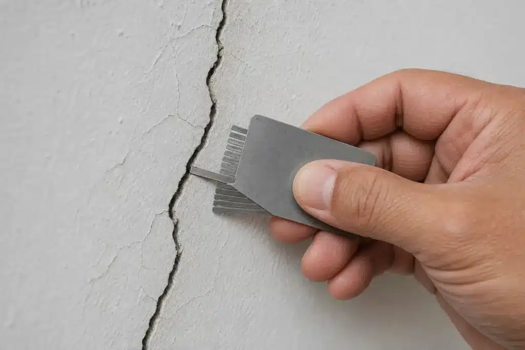 releve mesure fissures constatations expertise batiment