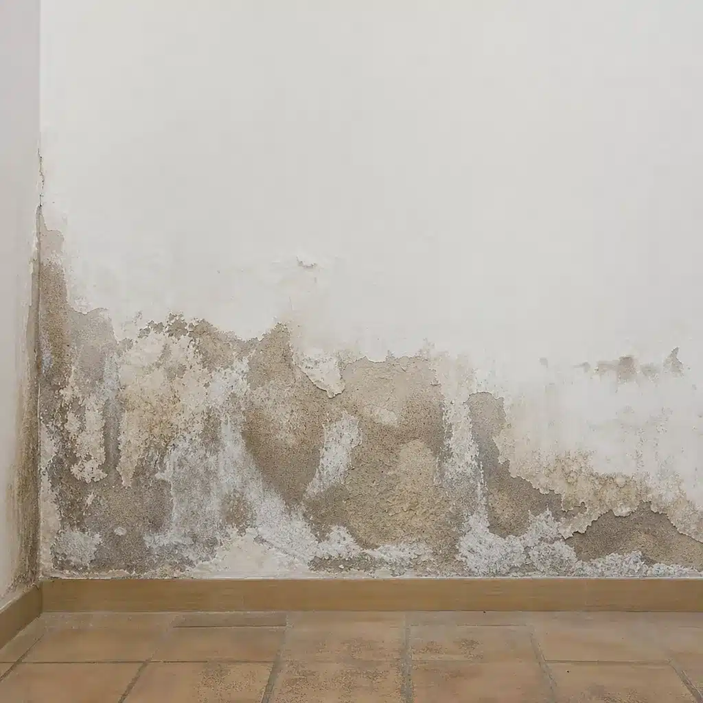 Traces de remontees capillaires en pied de mur