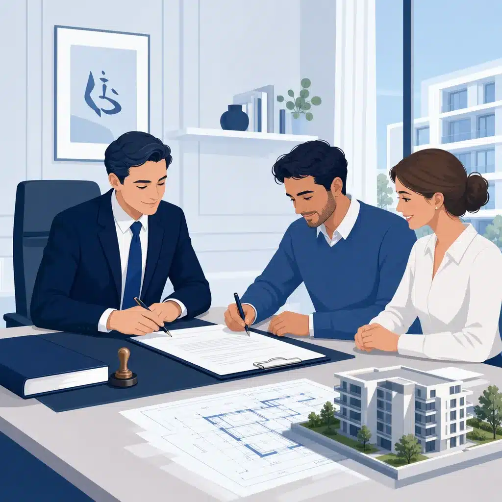 Signature de l'acte authentique de vente VEFA devant notaire
