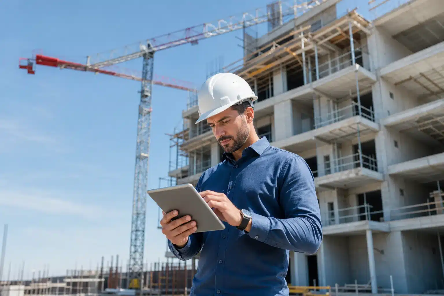 Acquéreur consultant l'appel de fonds sur un chantier de construction VEFA en cours