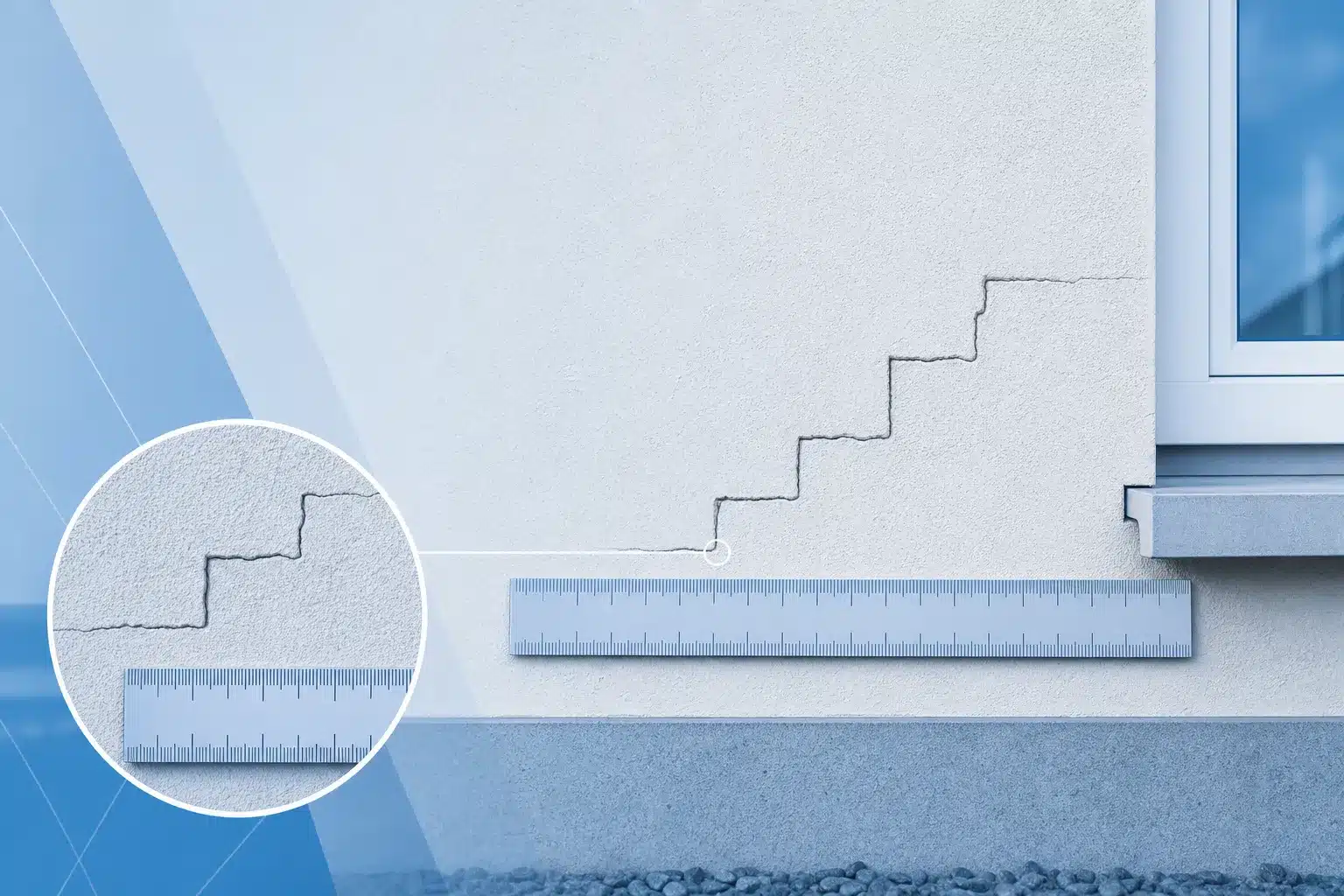Fissure en escalier sur une facade symptome d une pathologie du batiment