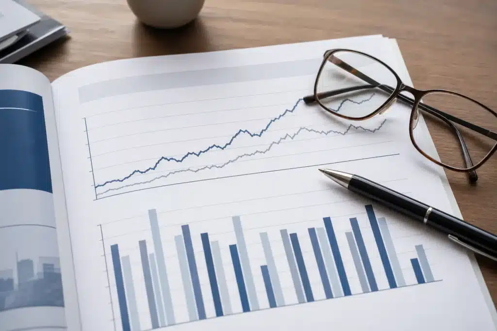 graphiques de tendances des prix et des volumes de transactions immobilieres