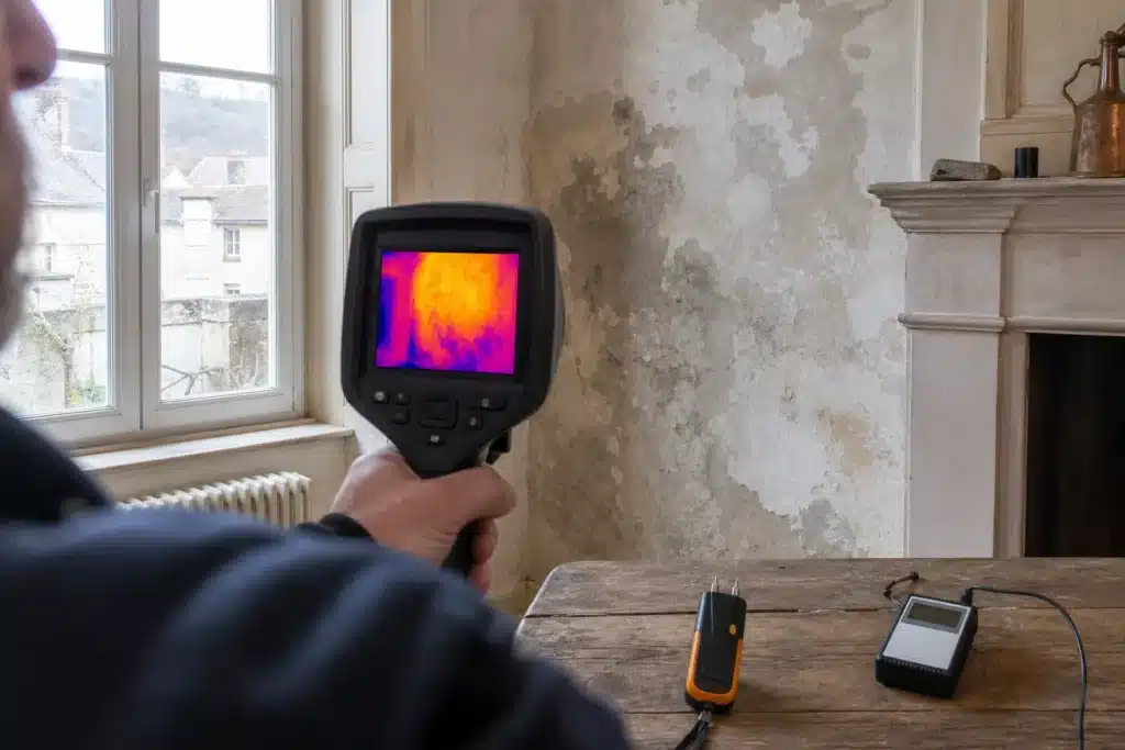 thermographie infrarouge et mesures d humidite sur un mur