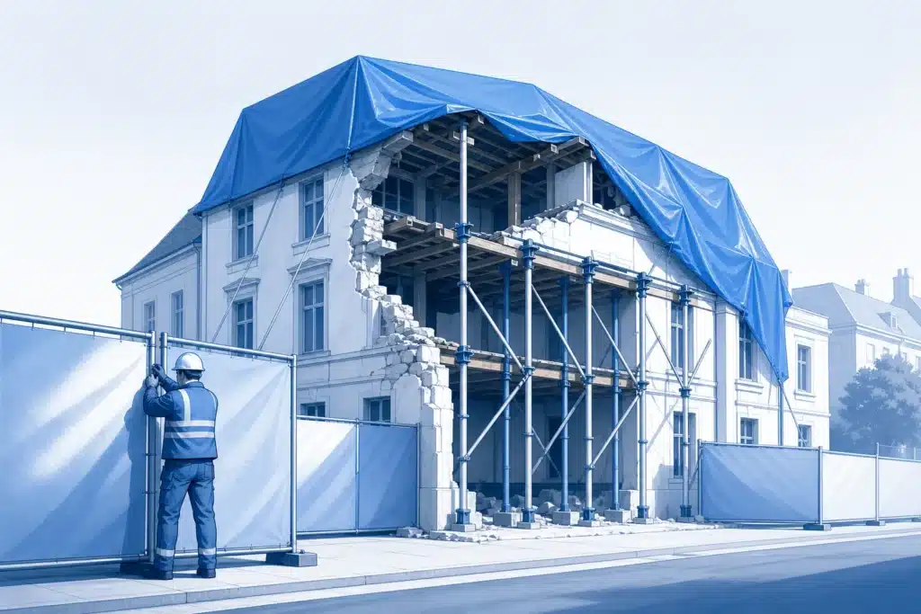 Travaux urgents et mesures conservatoires de mise en securite d un batiment