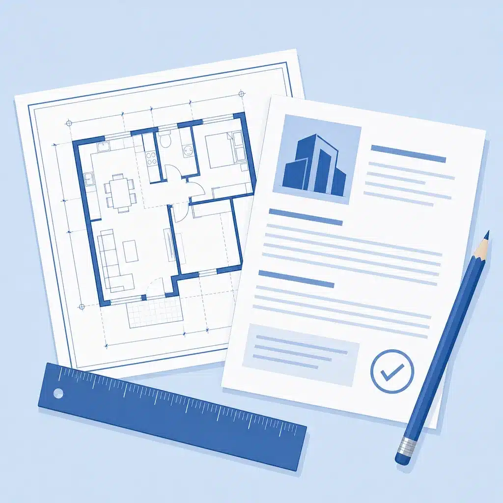 Notice descriptive et plans de travaux modificatifs en VEFA