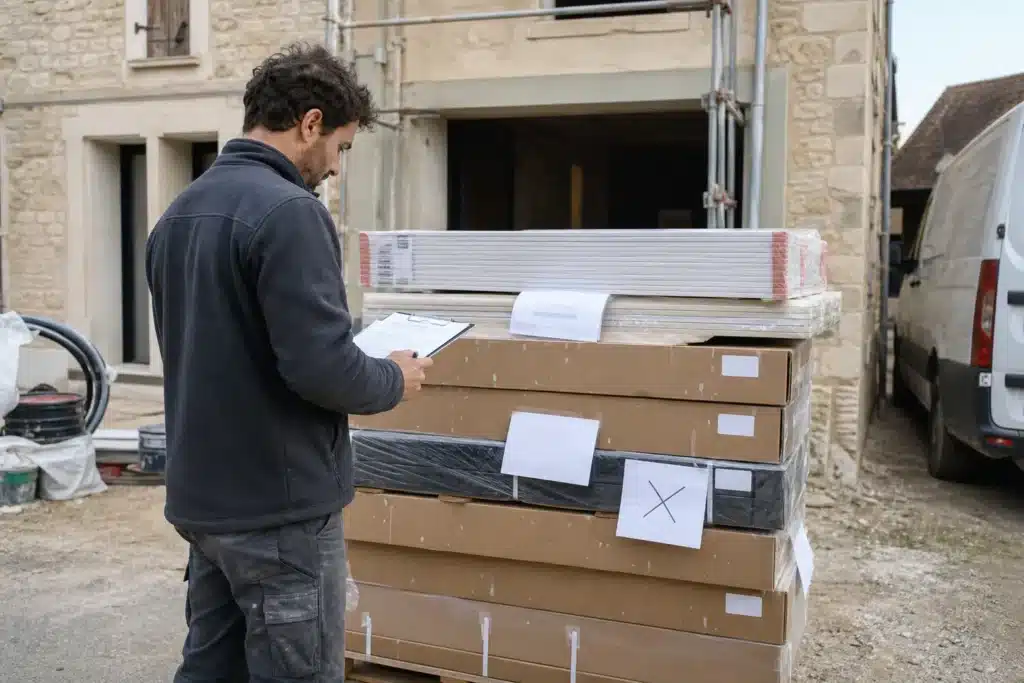 controle des references des produits livres sur un chantier