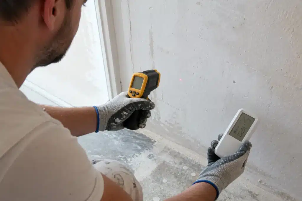 releve de la temperature du support et de l humidite sur chantier