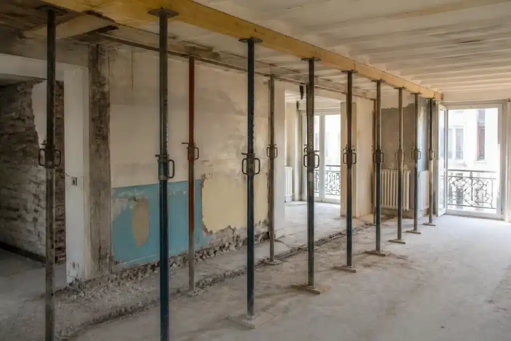 etaiement provisoire avant demolition sur un chantier